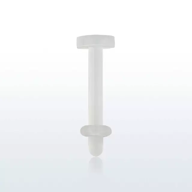 Flexible acrylic labret retainer piercing with rubber O-ring