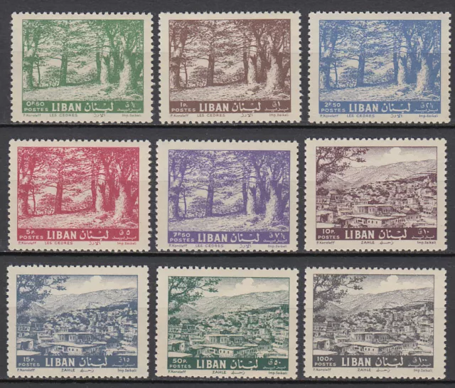 Libanon Lebanon 1961 ** Mi.732/40 Freimarken Definitives Zedern Wald Ort Zahlé