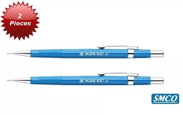 2 MECHANICAL Propelling PENCILS 0.7mm Blue Barrel IKON K87 FREE POST By SMCO