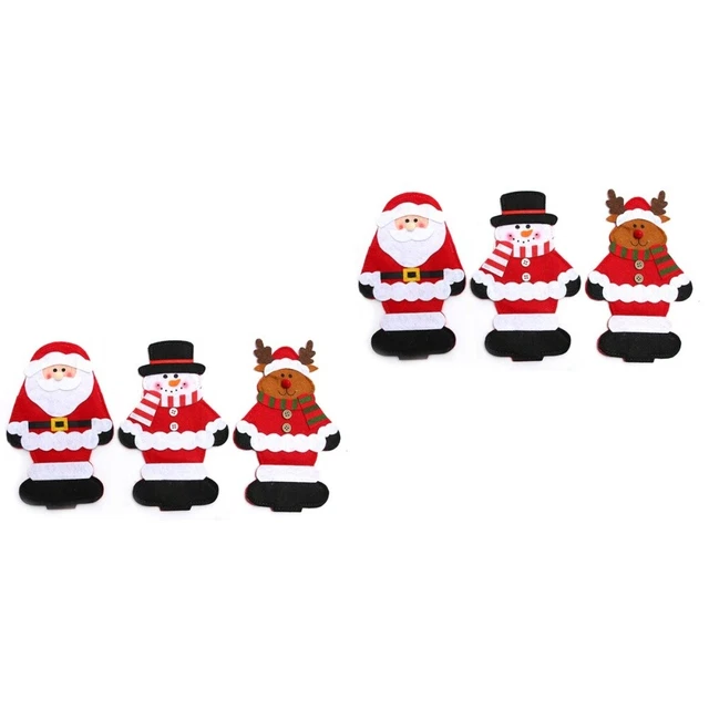 6 pcs De Noël Couverts de noël Costume Vacances Cuillère Poche