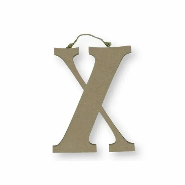 Lettera X dell'alfabeto in Legno MDF da decorare appendibile by Decorabilia