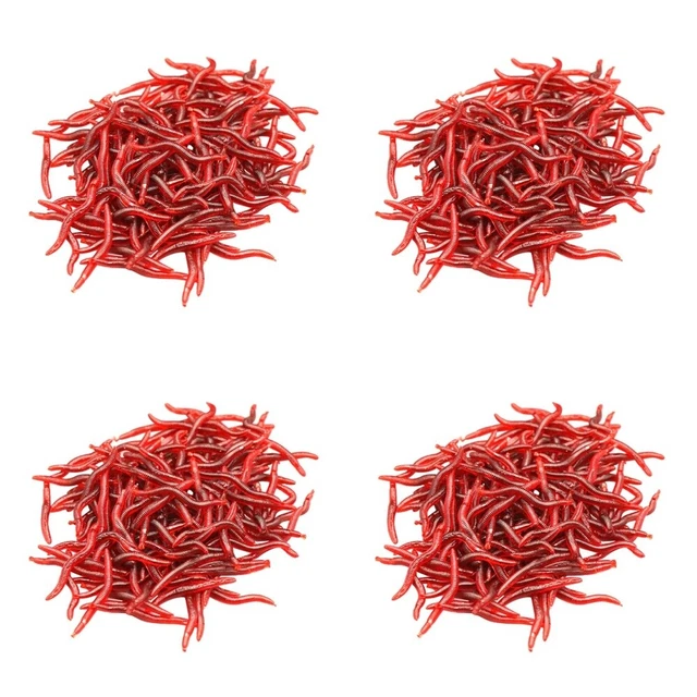 600 Pcs Fake Worms Carp Silicone Toys Funny Trick Treat Toy
