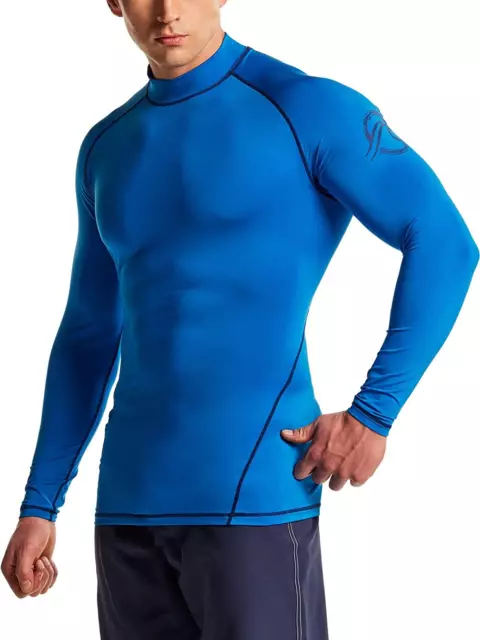 Men'S UPF 50+ Rash Guard, UV/SPF Long Sleeve Swim Shirt, Dry Fit Water Beach Sur