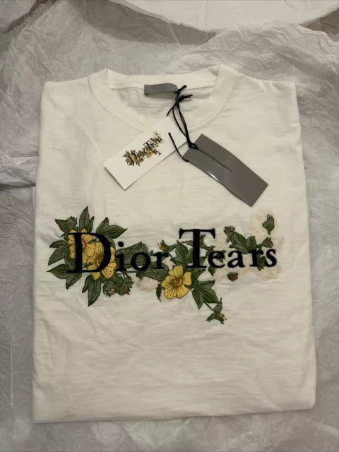 Relaxed-Fit DIOR TEARS T-Shirt Black Slub Cotton Jersey