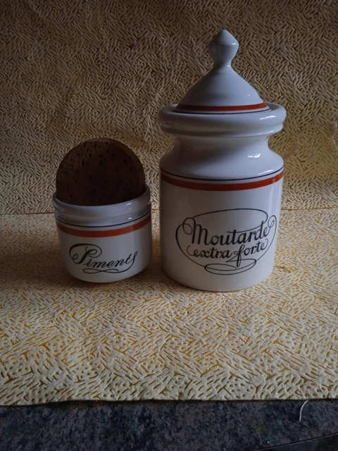 Anciens Pots De Cuisine – Laurier, Thym, Sucre – Vintage Décoratif