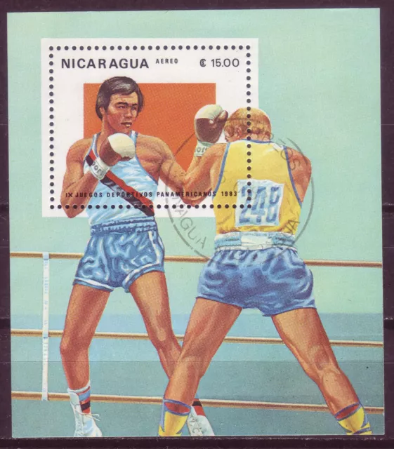 Nicaragua 1983; Boxing; Souvenir Sheet; Sc # 1260; Used (Cto, Nh)