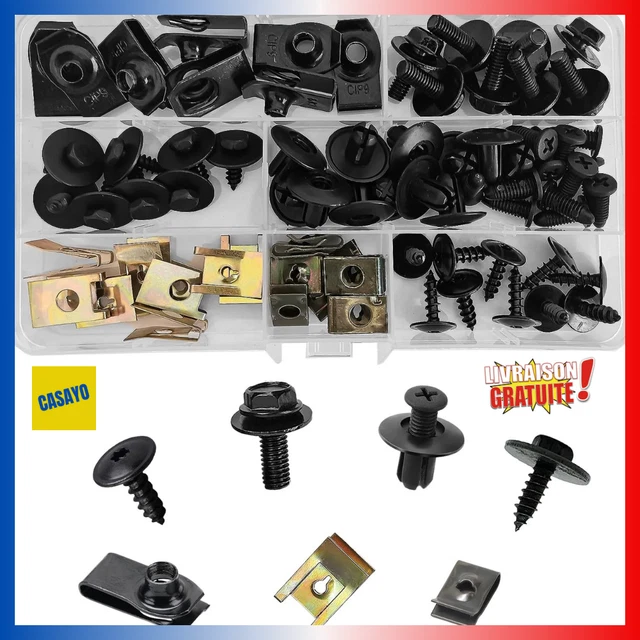 EMagTech Lot De 56PCS Clips De Fixation Plaque Protection Châssis Voiture - Kit Vis Et Couvercle Moteur Audi A4 A5
