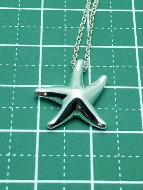 TIFFANY & Co Starfish Elsa Peretti Necklace Pendant Sterling Silver 925 1.5cm
