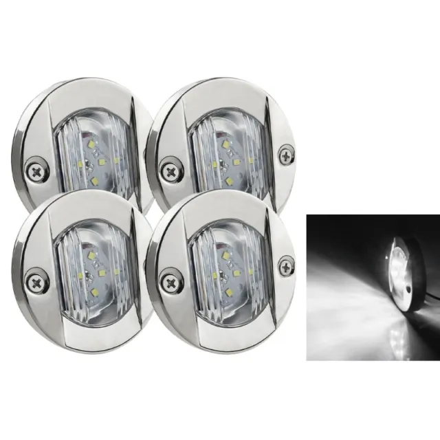 Marine Transom  Yacht 6 LED Stern Signal Light Round Stainless Steel Tail Lamp