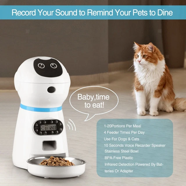 Automatischer Haustier Feeder 3.5L Auto mit Voice Record Timed Feeder für Hunde 10