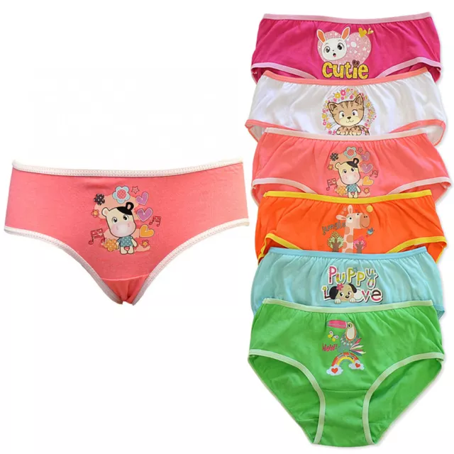 6 PC Ragazze Slip Mutandine 100% Cotone Intimo Carino Bambini Taglia L