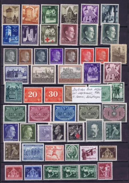 DR 1933/45 Lot ungebr., Falz, k.Gummi, Anhaftungen