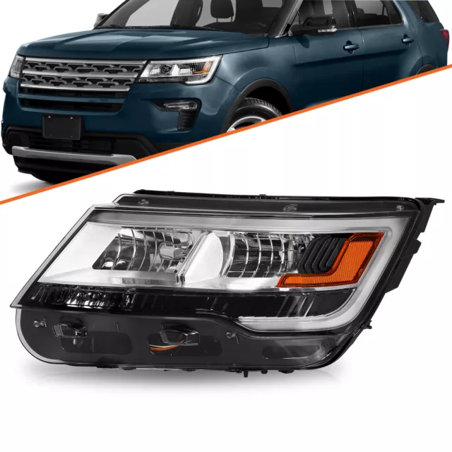 For 2016-2018 Ford Explorer Limited/XLT/Platinum LED DRL Driver Headlight lamp