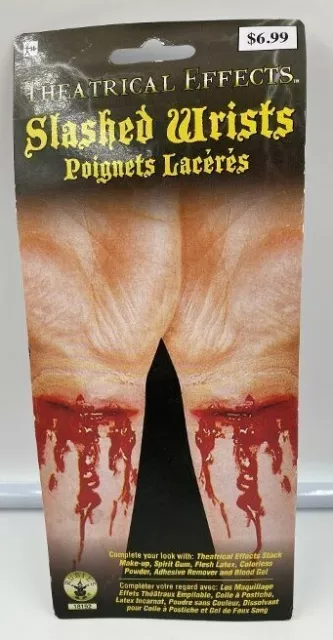Rubie's SLASHED WRISTS Theatrical Effects Latex Wound Scar Prosthetic Skin