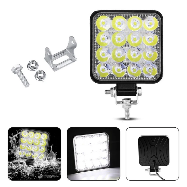 Mini 48W Square 16-Lamp Off-Road Light, Motorcycle Spot Light,1 Set Of 24V