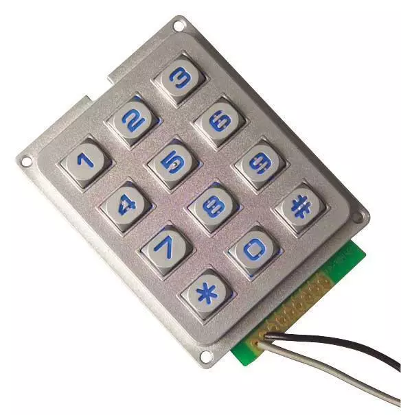 Tastiera, Matrice 3x4, Metallo - MCAK304NSSLWPMMLGKT