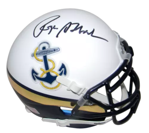 Roger Staubach Autographed Signed Naval Navy Midshipmen White Mini Helmet Jsa