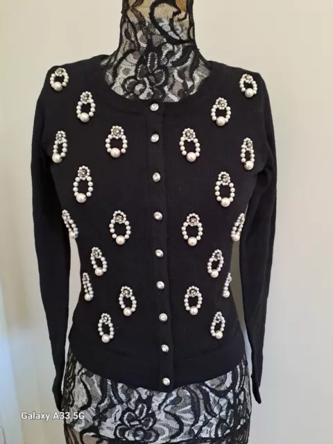 Stunning Alannah Hill "Dancing & Romancing  Embellished Wool Cardi Size 10 BNWT