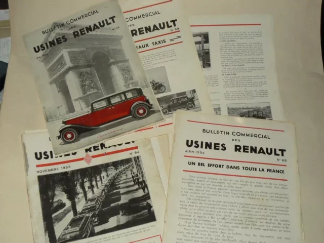 Lot Bulletin Usine RENAULT Années 30 Brochure Auto Truck LKW Prospectus