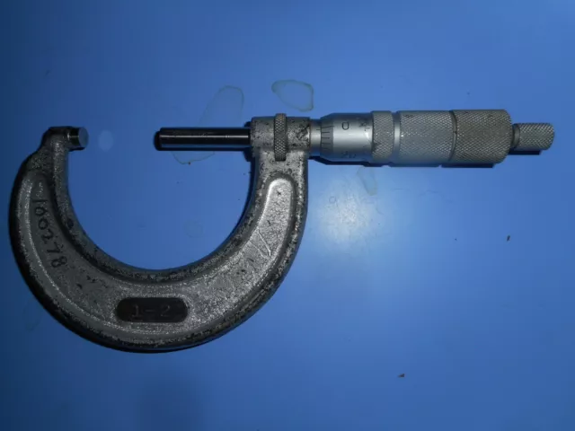 Vintage Central Tool Co Micrometer 1" to 2" Vintage - Cranston RI USA