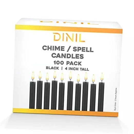 Spell Candles for Rituals, Birthdays, Spells, Premium Chime Candles (100) Black