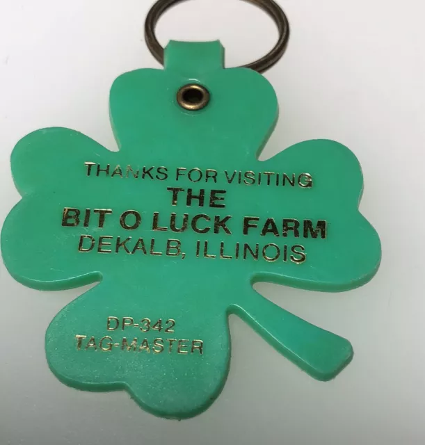 Vintage Dekalb IL Bit O Luck Horse Farm Riding Stables Lessons Illinois Keychain