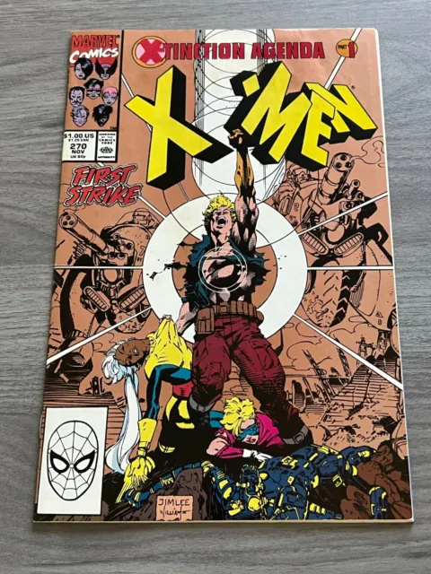 Uncanny X-Men 270 2nd Print Gold Cover Marvel Comics 1990 Jim Lee Scott Williams