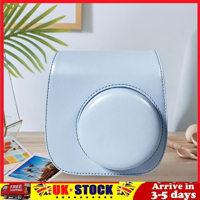 Instant Camera Bags PU Leather for Fujifilm Instax Mini 12/11/9/8 (Blue)