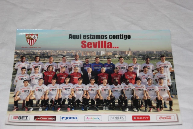 Photo Grand Format Sevilla FC Avec Signatures Reyes, Rakitic, Navas - Excellent état