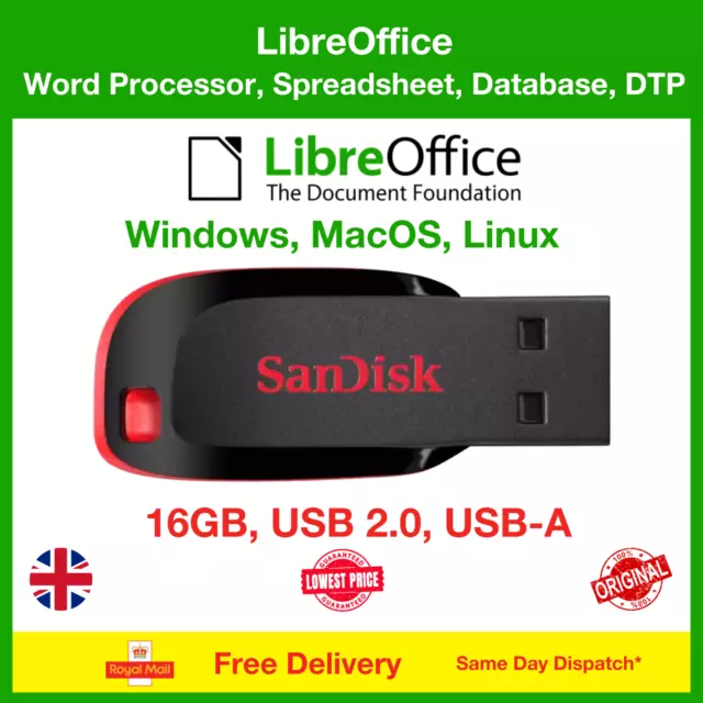 LibreOffice USB for Windows, MacOS and Linux, Word, Spreadsheet, Presentation