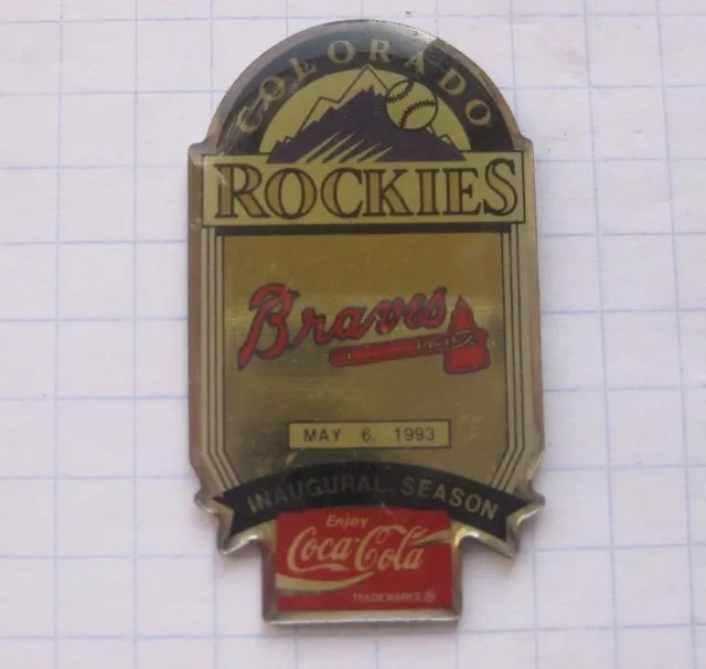 COCA-COLA / MLB COLORADO ROCKIES / ATLANTA BRAVES  ... Baseball Pin (135k)