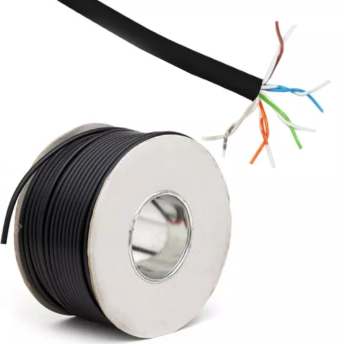 100m Black Outdoor Telephone Communication Cable 5 pair 10 Core BT Wire Reel