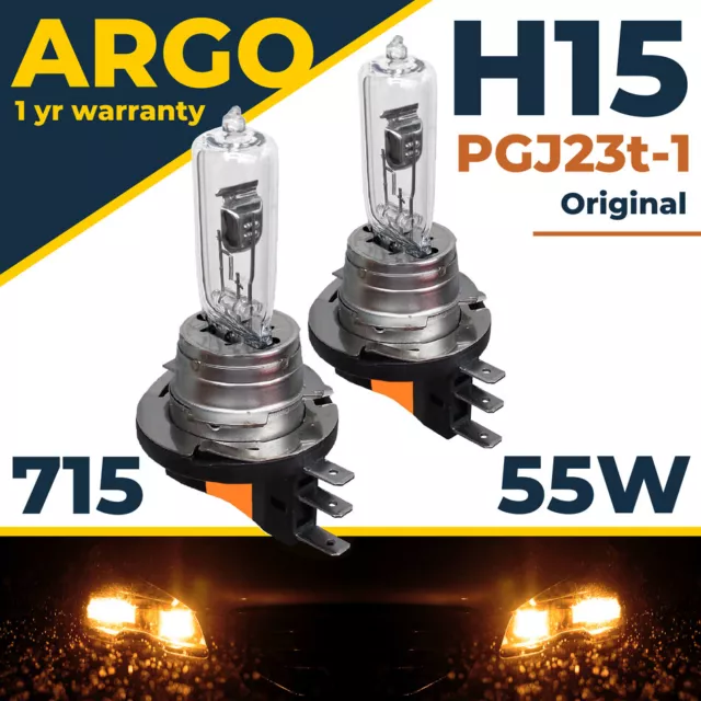 H15 Halogen 715 12v 15/55w PJ26t-1 DRL Headlight Main Beam Bulbs Clear Car Bulb