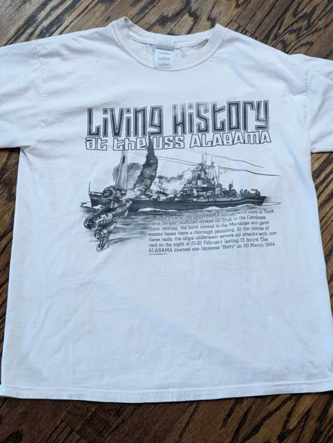 Living History at the USS Alabama SHIRT (Large) World War II era Battleship 2