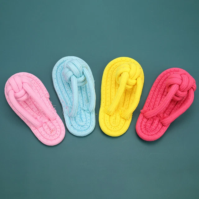 Cotton Rope Dog Toy Slipper Shoes Shape Pet Dog Biting Chew Pet ToyB-b