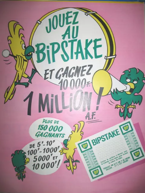 Publicite De Presse Bp Stations-Service Automobile Jeu Bipstake French Ad 1966