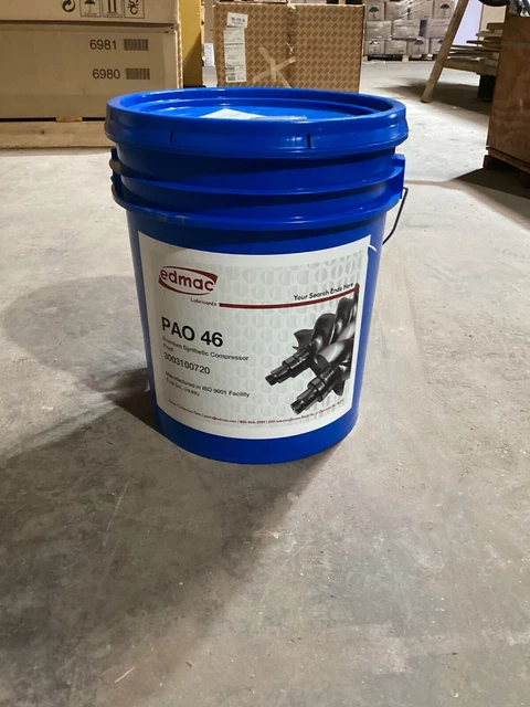 Edmac PAO 46 - Rotary Screw Air Compressor Oil - 5 Gallon - Item # 3003100720