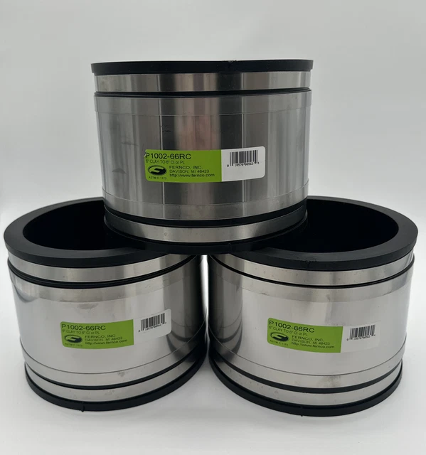 Fernco 1002-66RC 6" CLAY-6" CL/PL Coupling PVC Shielded Strong Back-LOT OF 3