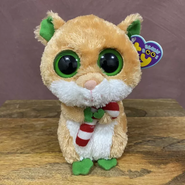 TY BEANIE BOO 6 Nester the Christmas Owl With Tags Retired HTF