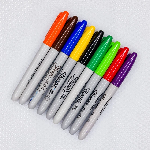 Sharpie Fine Point Used Multicolor Permanent Markers/Pens - Lot Of 9 - #6