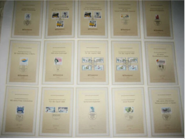 37x Ersttagsblatt ETB Berlin 1988 - 1990