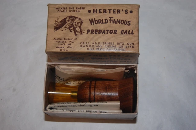 Vintage Herter's Predator Call in Original Box with Paperwork Vintage Herter's Predator Call in Original Box with Paperwork