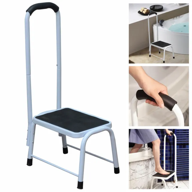Non Slip Safety Step Stool Bath Kitchen Mobility Aid Handrail Platform Support