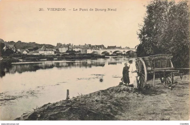 18 VIERZON _S01812_ Le Pont de Bourg Neuf Charette