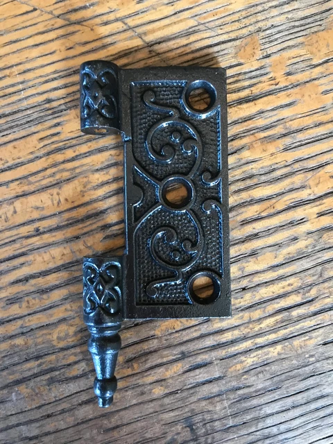 Antique Decorative Cast Iron Door Hinge - Right Half Only - 3" x 3"