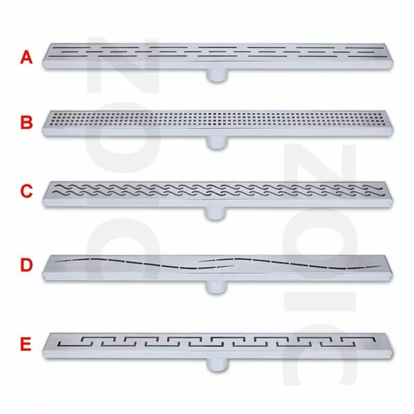 Zoic 300-900MM Linear Shower Drain Grate Waste Water Bathroom+50MM Center Fliter