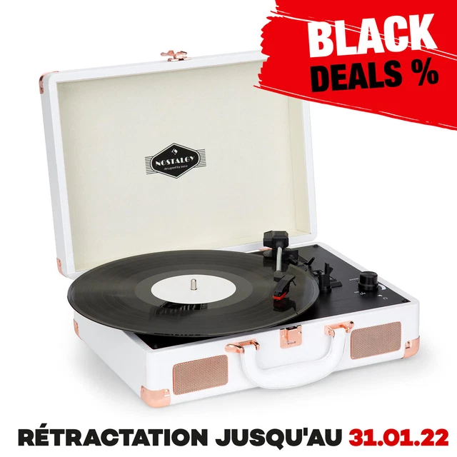 DIGITNOW! Platine Vinyle Rétro 3 Vitesses Avec Enceintes Intégrées - Tourne-Disque USB MP3, Design Valise Vintage, Convertisseur Vinyle Vers Numérique