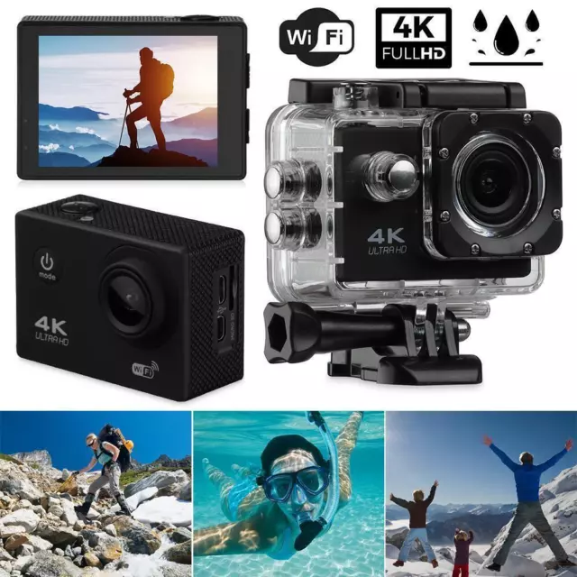 4K 2'' Ultra HD 1080P Sport WiFi 12MP Cam Action Camera DV Video Recorder Go Pro