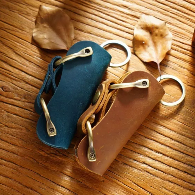 Car Key Holder Key Storage Bag Hasp KeyChain Genuine Leather Key Case Bag