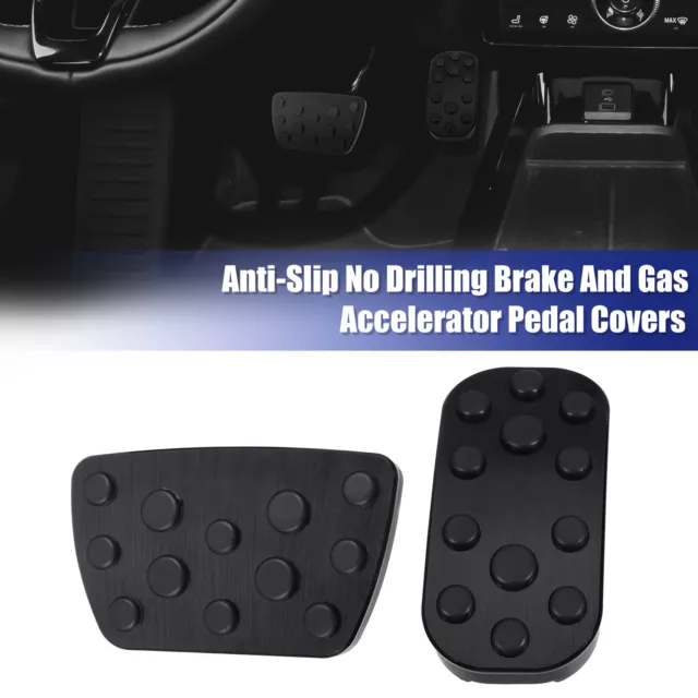 1 Set Brake Pedals Pads Cover Anti-Slip Footrest Kits for Toyota Alphard Black